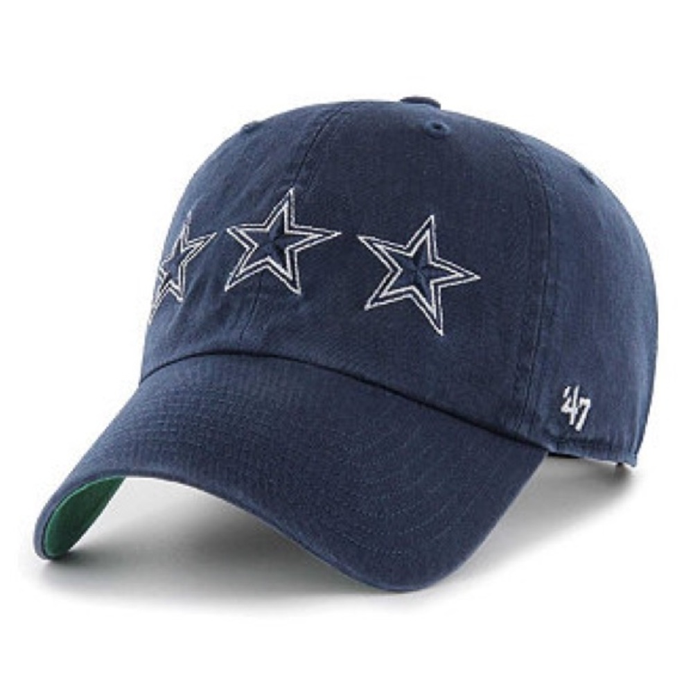 47 Brand Navy Dallas Cowboys Embroidered  Cap with Green Undervisor